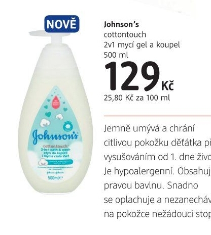 Koupel a mycí gel 2v1 Johnson'