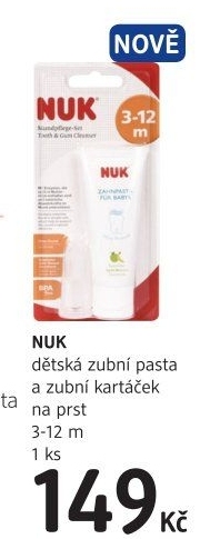 Pasta na zuby a kartáček na prst dětský Nuk