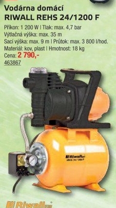 Domácí elektrikcá vodárna Riwall REHS 24/1200 F