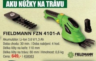 Aku nůžky na trávu a keře FZN 4101 - A Fieldmann