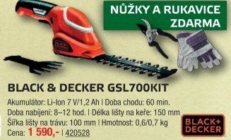 Aku nůžky na trávu a keře GSL 700 Black&amp
