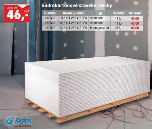 Sádrokartonová deska Rigips