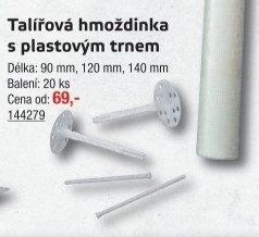 Talířová hmoždinka s trnem
