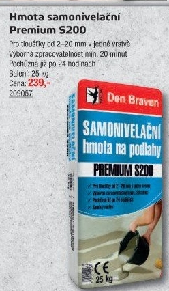 Samonivelační hmota na podlahy Premium Den Braven
