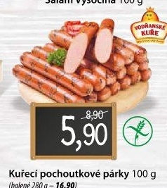 Párky kuřecí pochoutkové Vodňanské kuře