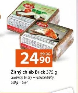 Tmavý žitný chléb Brick