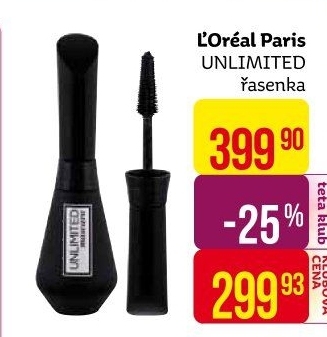 Řasenka Unlimited Mascara L'