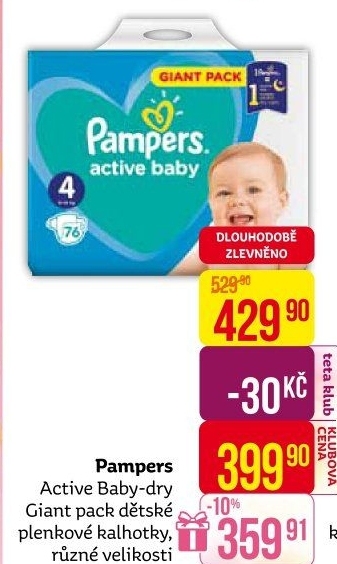 Pleny dětské Pampers Active Baby Dry