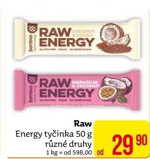Tyčinka Bombus Raw bez lepku Energy