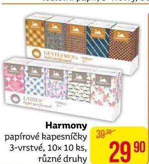 Papírové kapesníčky 3vrstvé Harmony