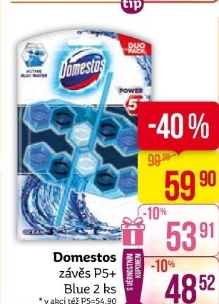 WC blok tuhý Power 5 Domestos