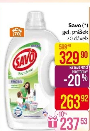 Prací gel bez chloru Savo
