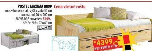 Jednolůžko se zásuvkami MAXIMA
