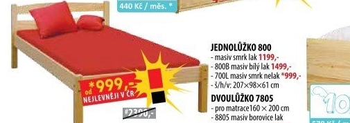 Jednolůžko 800 lakované