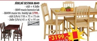 Stůl + 4 židle 8849 lak