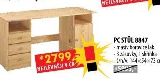 PC stůl 8847 lakovaný