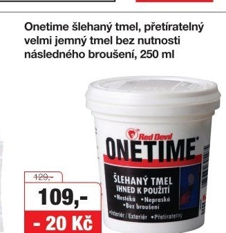 Šlehaný tmel One Time Red Devil