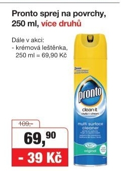 Čistič proti prachu ve spreji Pronto