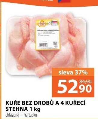Kuře + 4 kuřecí stehna Vodňanské kuře