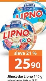 Tavený sýr Jihočeské Lipno Madeta