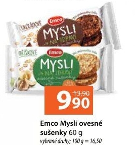Ovesné sušenky Mysli na zdraví Emco