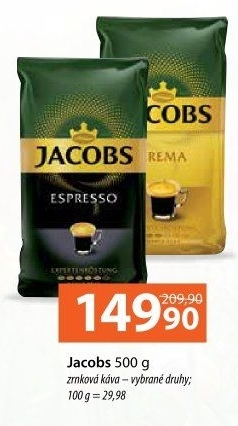 Zrnkové kávy Jacobs