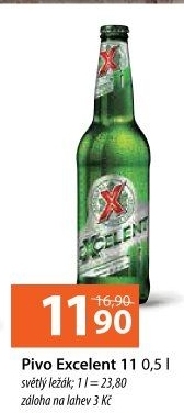 Pivo světlý ležák 11° Excelent Gambrinus