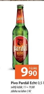 Pivo světlý ležák 11° Echt Pardál
