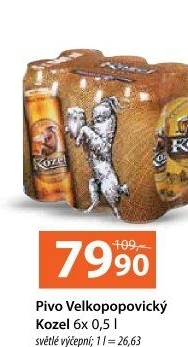 Pivo světlé výčepní 10°Velkopopovický Kozel