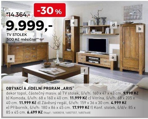 Obývací a jídelní program Aris