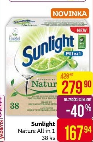 Tablety do myčky Nature Sunlight All in 1