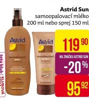 Samoopalovací mléko Astrid