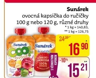 Ovocné pyré Do ručičky Sunárek