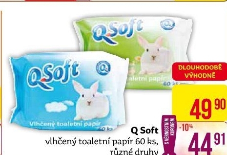 Vlhčený toaletní papírQ Soft