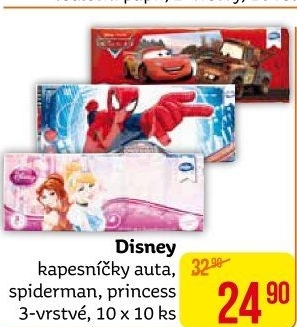 Papírové kapesníčky 3vrstvé Disney Ooops
