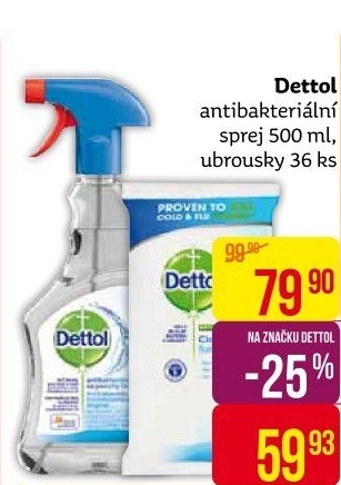 Čistič povrchů antibakteriální ve spreji Dettol