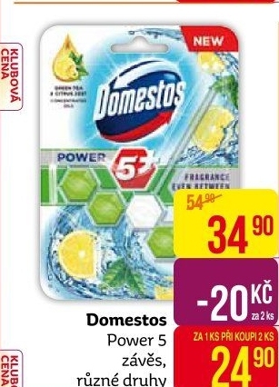 WC blok tuhý Power 5 Domestos