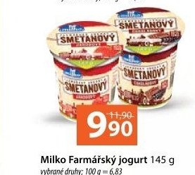 Jogurt farmářský smetanový ochucený Milko