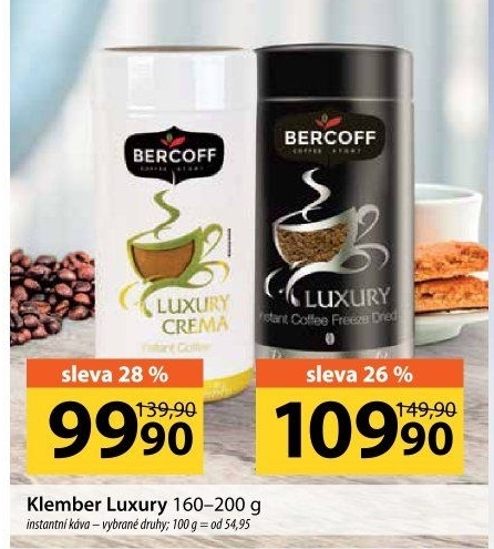 Instantní káva Luxury Bercoff Klember