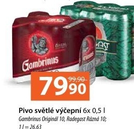 Pivo světlé výčepní Originál 10° Gambrinus