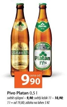 Pivo světlé výčepní 10° Platan