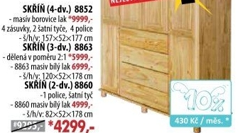 Skříň 4dveřová 8852 lak