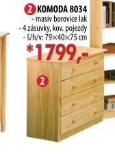 Prádelník 4 zásuvky 8034