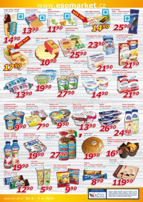 akční leták ESO MARKET 22.5.2019-2.6.2019