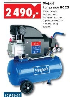 Olejový kompresor Scheppach HC 25