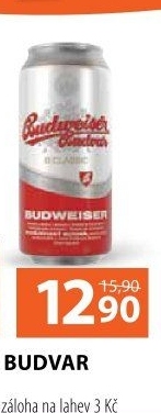 Pivo světlé výčepní B: Classic Budweiser Budvar