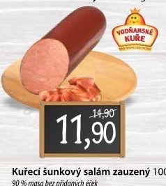 Kuřecí šunkový zauzený salám bez éček Vodňanská drůbež