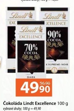Čokoláda Excellence Lindt