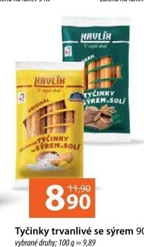 Tyčinky trvanlivé se sýrem a solí Havlík