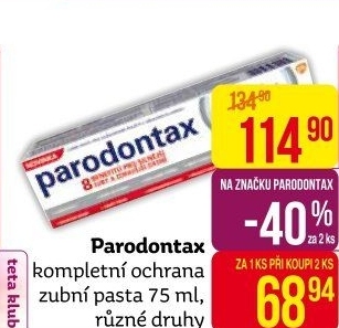 Pasty na zuby Parodontax - Teta drogerie akcniletaky.com